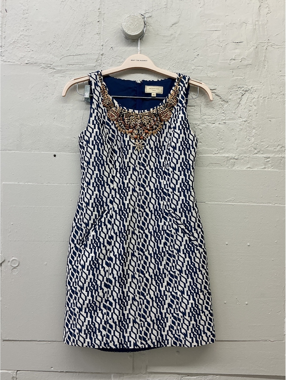 Moulinette Soeurs Anthropologie Sleeveless Embellished patterned Shift Dress
